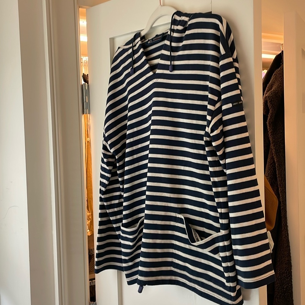 Saint James Navy Striped Sweatshirt